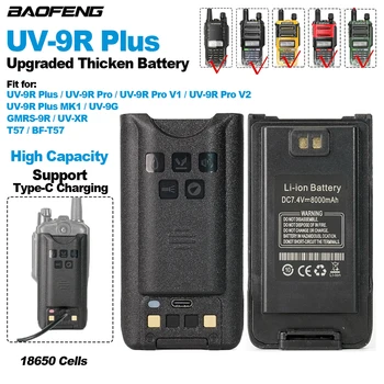 BAOFENG UV-9R Plus mise à niveau Eddie ion batterie USB-C charge épaissir batterie pour UV-9R Pro UV-9RPlus UV-9G GMRS-9R T57 Walperforated Talkie