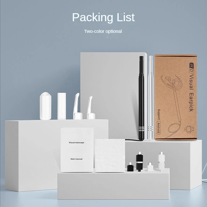 VITCOCO HD 3-In-1 Endoskopi Ponsel USB 5.5Mm Lensa Visual Sendok Telinga