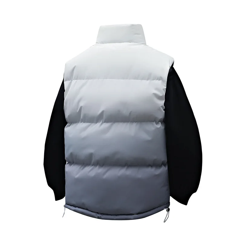 Men's Gradient Cotton-Padded Jacket Outdoor Sports Waistcoat with Large-Capacity Three-Dimensional Pocket New Men's Coat