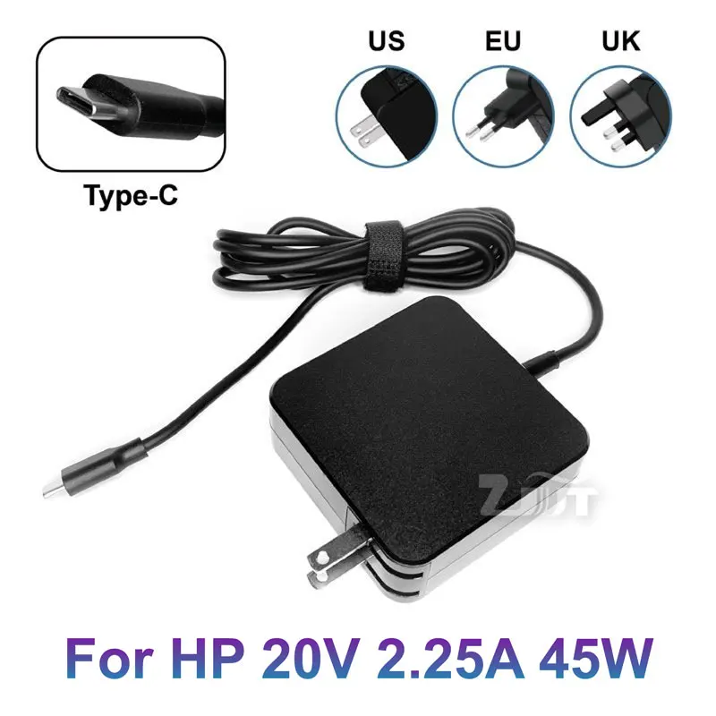 20V 2.25A 45W USB-C TYPE-C AC Adapter Laptop Charger For HP Elite x2 1013 G3 EliteBook 1030 G3 G4 1040 G5 G6 x360 power supply