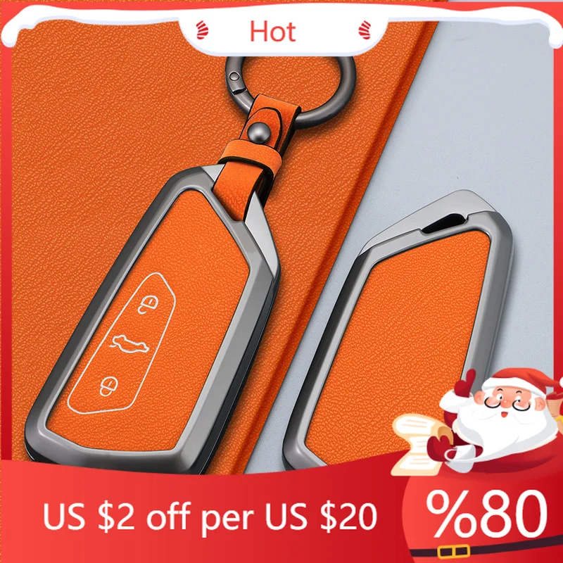 

Горячий кожаный чехол для ключей из цинкового сплава для VW Golf 8 MK8 Teramont ID.3 ID.4 ID.5 Skoda Enyaq iV Octavia Sea Interior Stickers