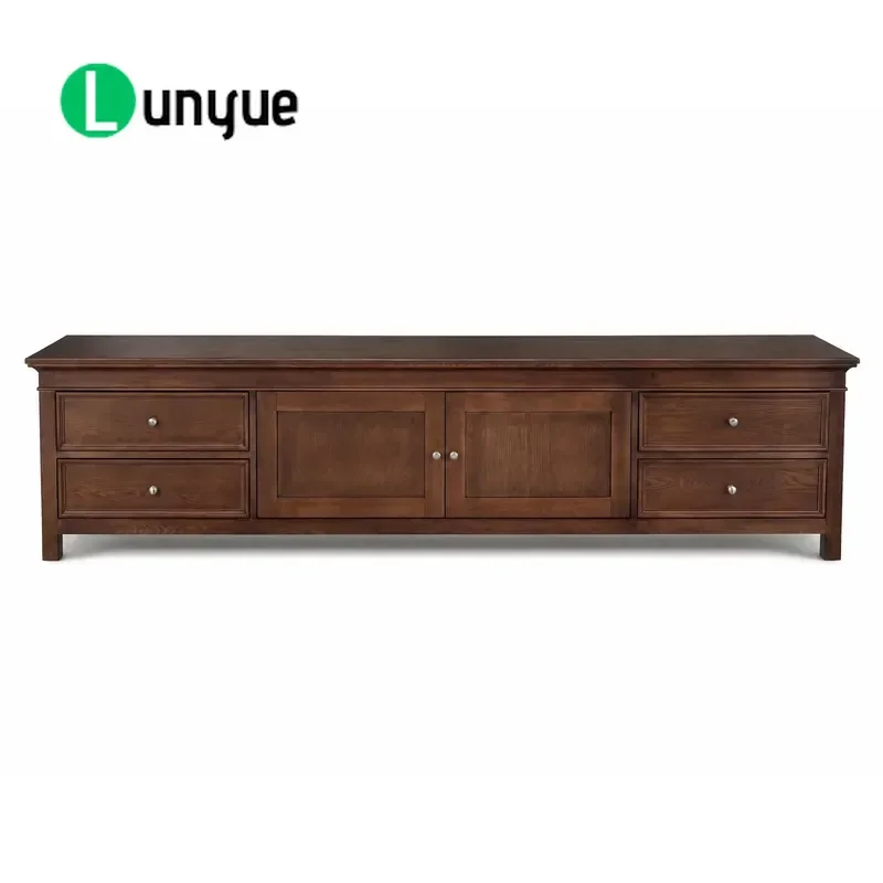 Thin Wooden TV Cabinet with Storage Drawers and Doors for Living Room Bedroom Modern Media Console Furniture Space Saving