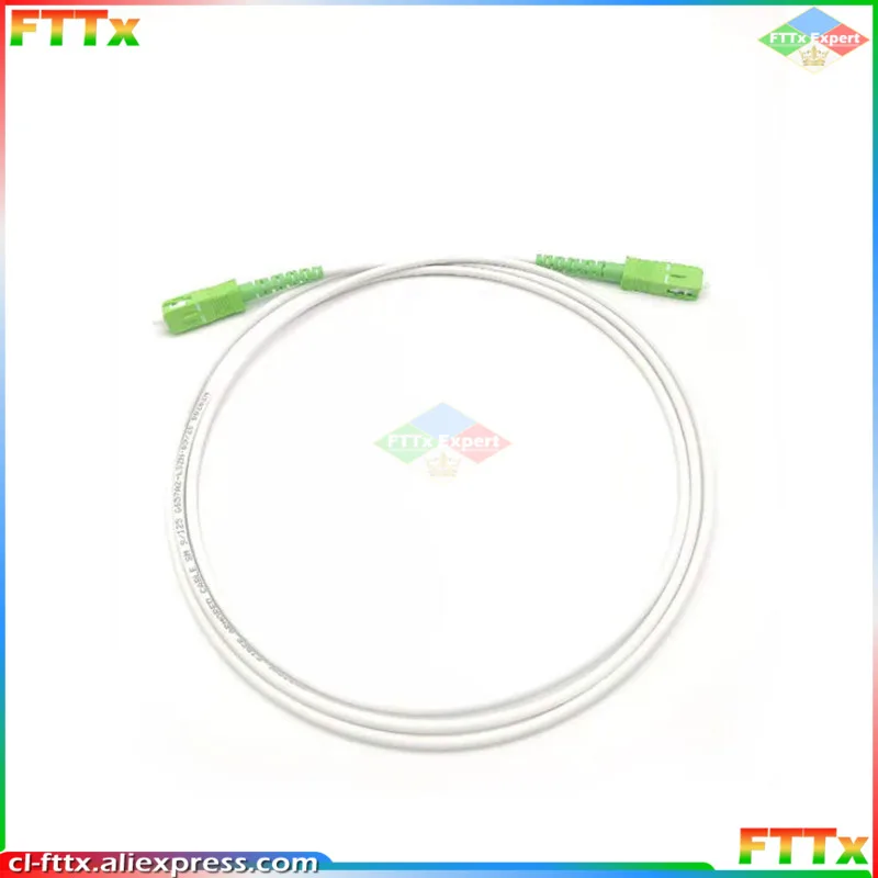 White Fiber Optic Patch Cord SC APC Cable LSZH Jacket G.657A2 Jumper Simplex Single Mode 1pc