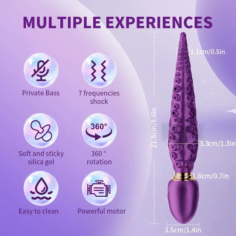 Realistic Octopus G-Spot Vibrator 7 Modes Adult Sex Toy for Women Anal Vagina Stimulation Vibrating Monster Dildos