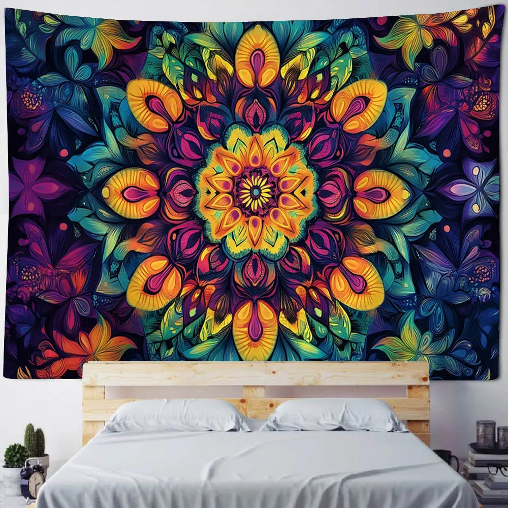 Vintage Ethnic Pattern Tapestry Multi-Size Wall Hanging Soft Printed Background Fabric Aesthetic Home Decor Wall Art