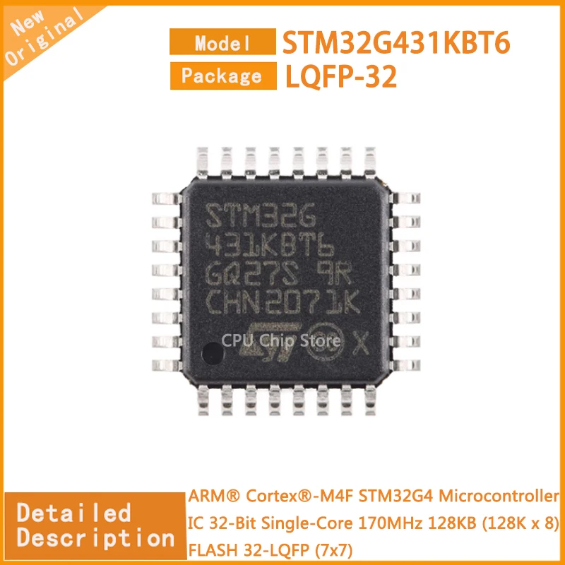 5Pcs/Lot New Original  STM32G431KBT6 STM32G431 Microcontroller IC 32-Bit Single-Core 170MHz 128KB (128K x 8) FLASH 32-LQFP (7x7)