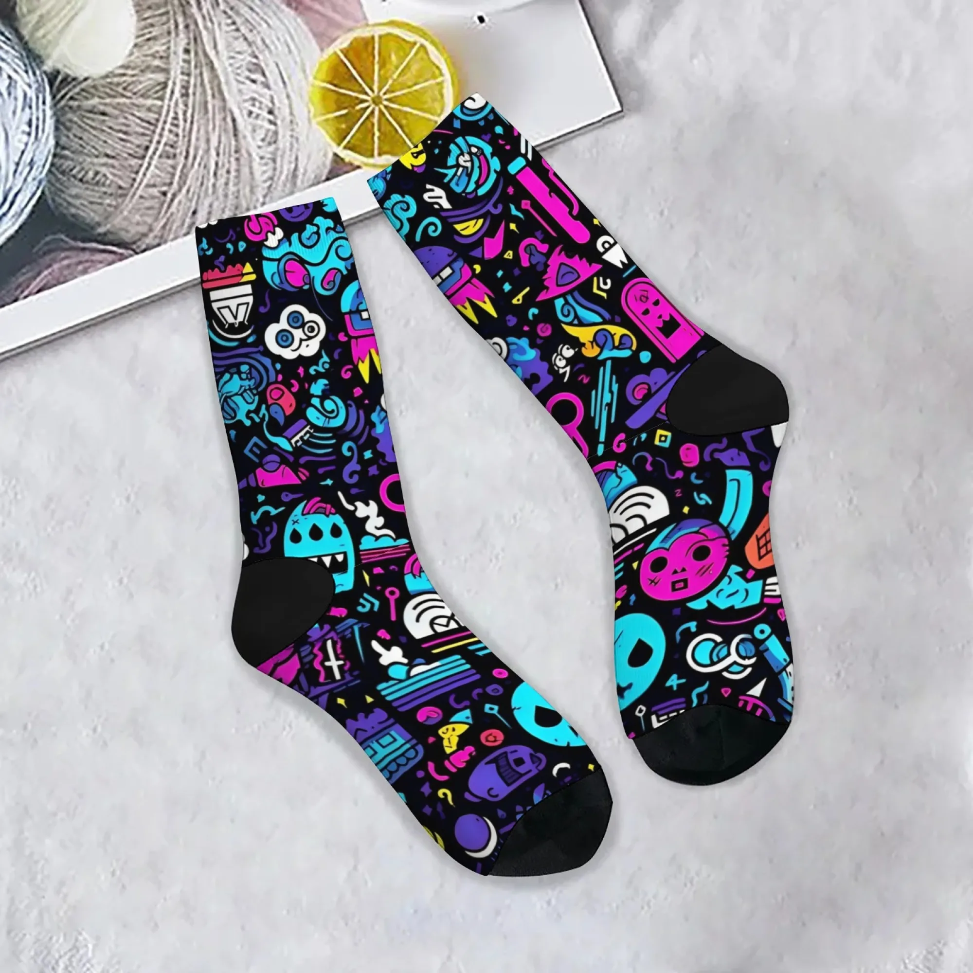Neuheit Cartoon Kreative Muster Casual Socken Atmungsaktivem Nicht-slip männer Socken Harajuku Retro Straße Crew Socken Geschenk