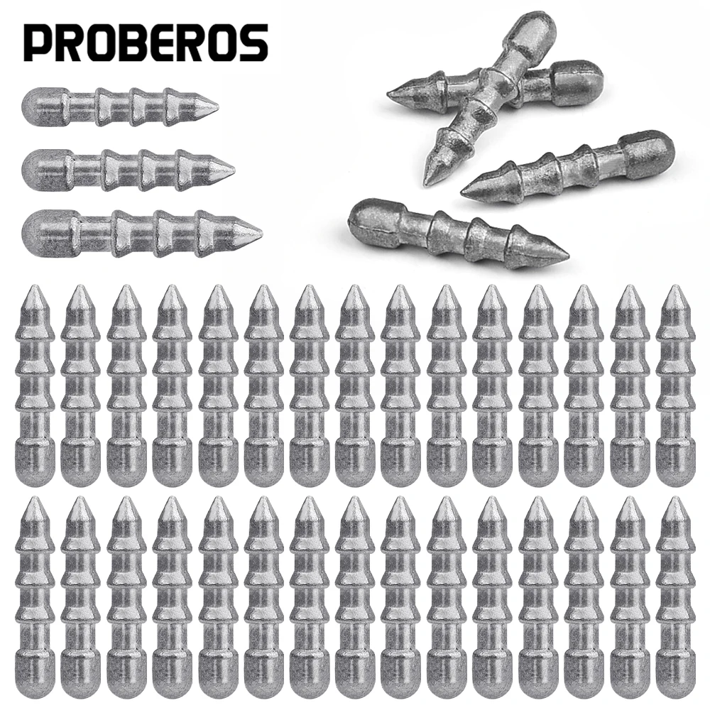 PROBEROS 30 piezas/bolsa Plomos de plomo para aparejos de pesca, para pesca de lubina, plomos de inserción para señuelos de pesca, Neko Rig y Wacky Rig