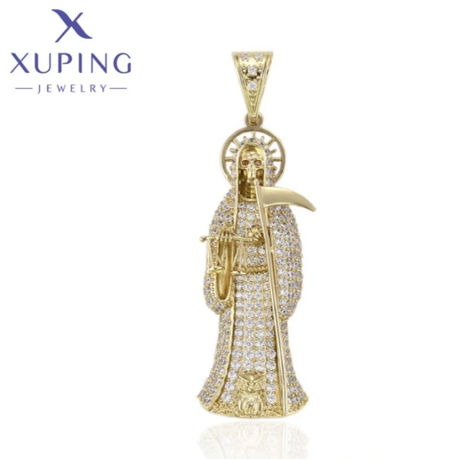 Xuping Jewelry New Hot Fashion Unique Shape Light Gold Color Geometry Pendant Necklace for Women Popular Party Gifts A00913516