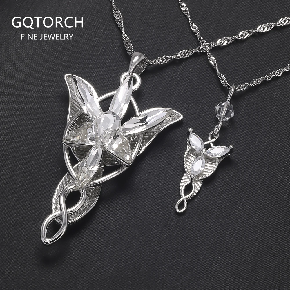 Collar de Plata de Ley 925 con Colgante de Estrella del Crepúsculo Arwen, Joyería Vintage para Mujer, Ideal para Fiestas Temáticas de Películas