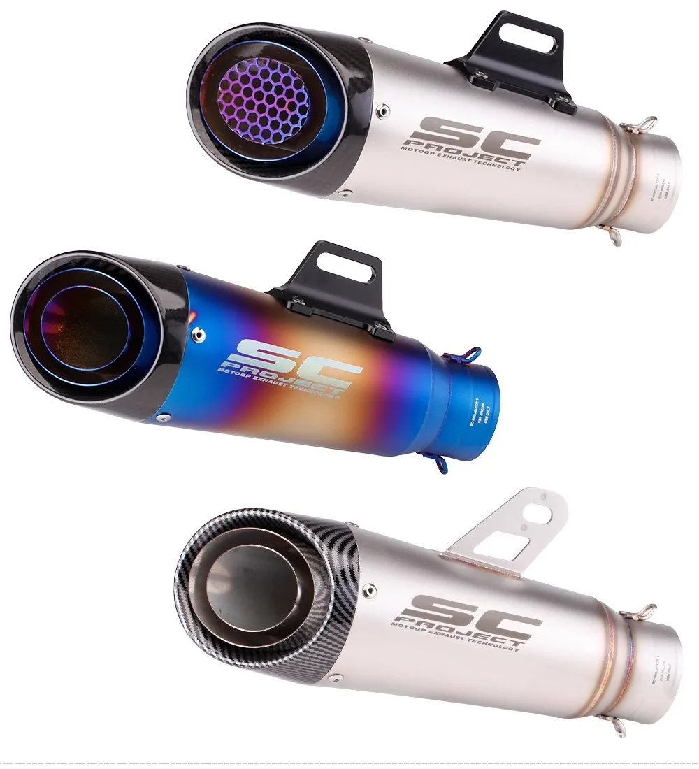 Universeller 51mm Motorrad-Auspuff mit DB-Killer, passend für Ninja Z250 Z300 Z400 MT07 MT09 YZF R25 R3 R6, Edelstahl-Auspuffanlage