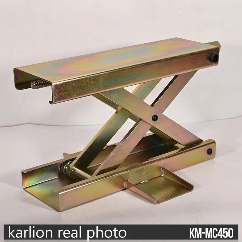 KARLION 1100 Lbs Steel Motorcycle Jack New Condition Wide Deck Scissor Lift Crank Hoist Stand for Home Use Car Lifts