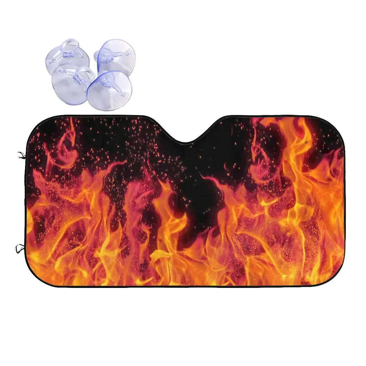 

Flames Awesome Windshield Sunshade 70x130cm Bright Fire Burning Aluminium Foil Car Sunshade Car-covers