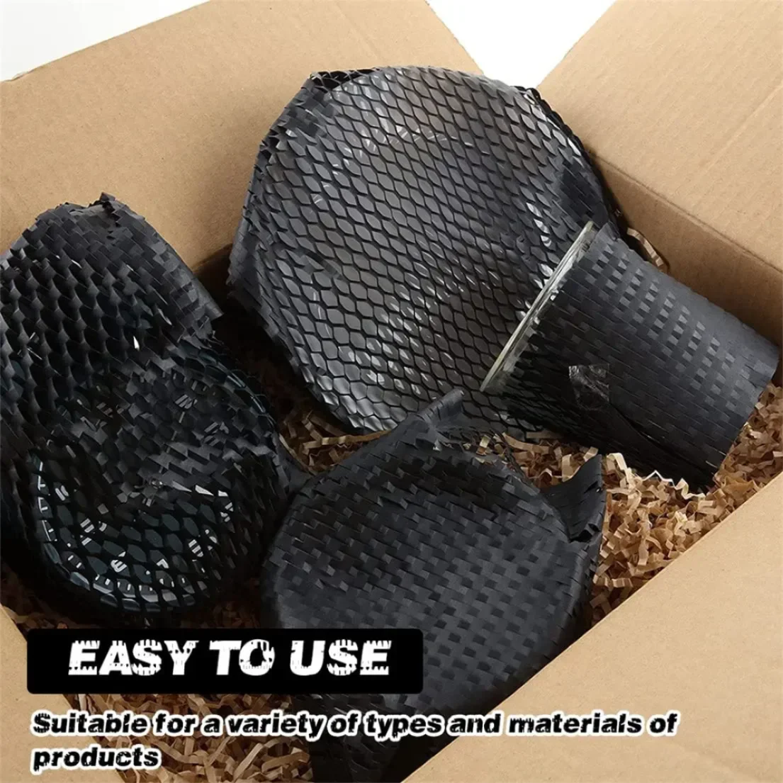 Black Honeycomb Paper, Recyclable Buffer Kraft Paper, Honeycomb Buffer Wrapping Paper, Transportation, Gift Packaging