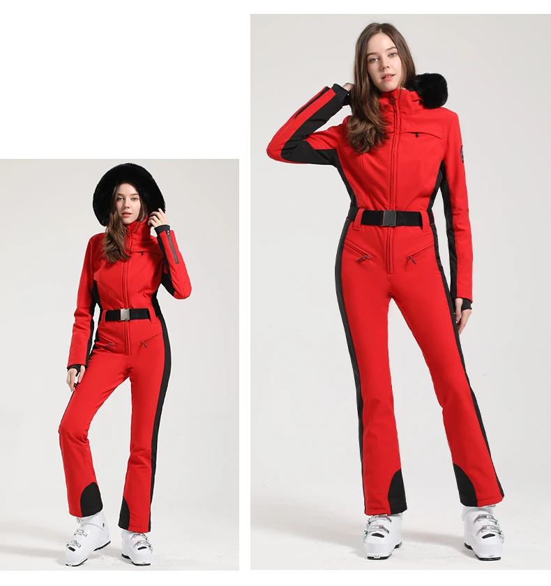 GSOU SCHNEE Einteiliger Skianzug Frauen Verdickung Snowboard Weibliche Overalls Winter Winddicht Wasserdicht Atmungsaktive Kleidung Skifahren – Detail 15