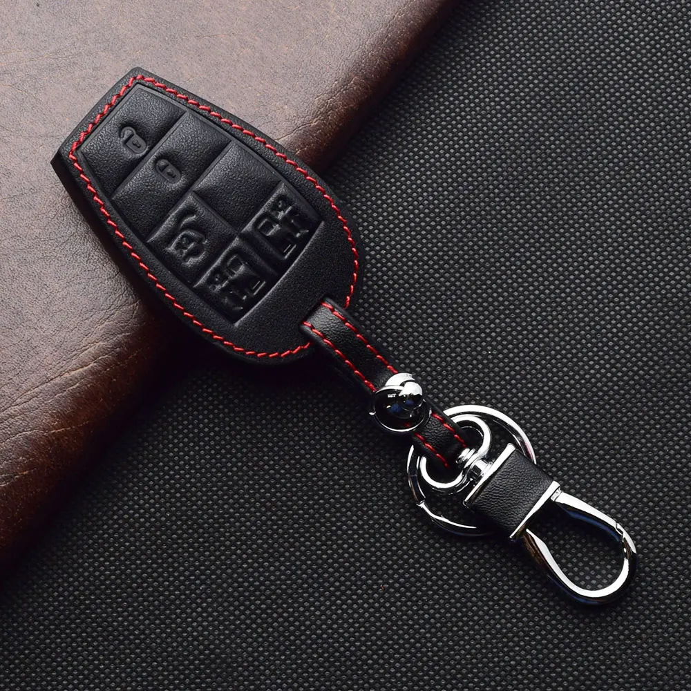 Leder Auto Schlüssel Abdeckung Für Dodge Challenger Ladegerät Magnum Reise Ram Jeep Commander Grand Cherokee Chrysler 300 Remote Fob Fall – Detail 7