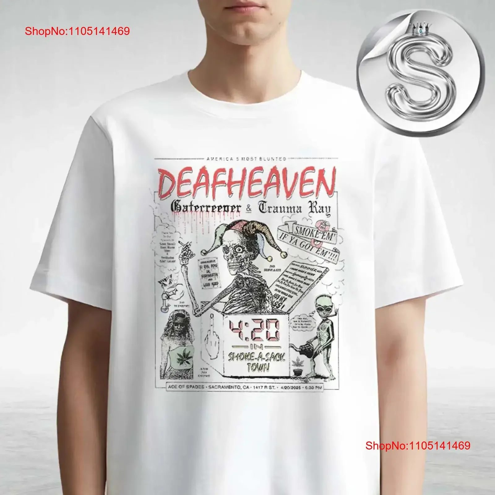 

Deafheaven Live Show For Ace Of Spades In Sacramento On April 20Th 2025 T Shirt vintage Washed Unisex Stylish homme Breathable