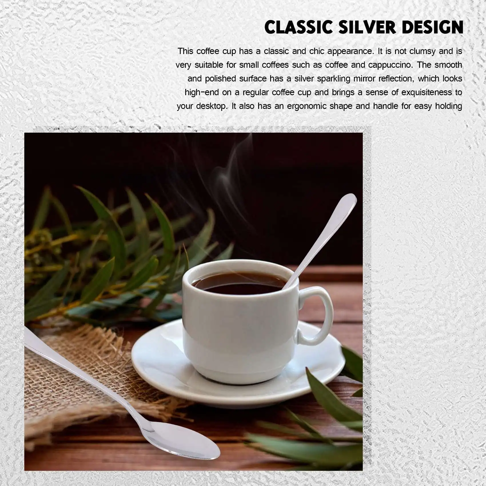 Aço inoxidável Mini Colher De Café, Espresso Sobremesa Colher, 4.7 ", 6 Pcs