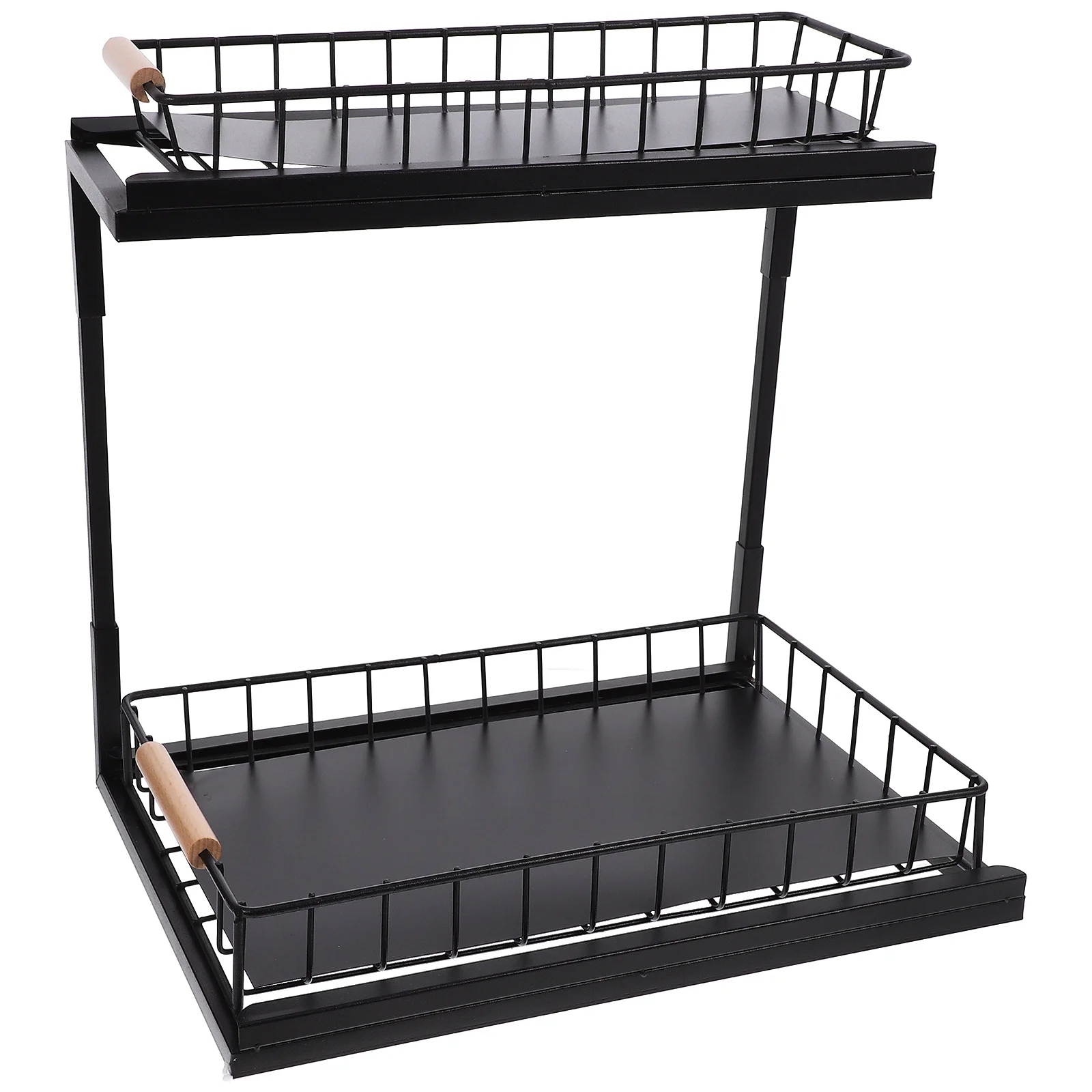

Under Sink Organizer 2-Tier Cabinet Storage Shelf Telescoping Design Break Resistance Ability Seasoning Jar Shelf