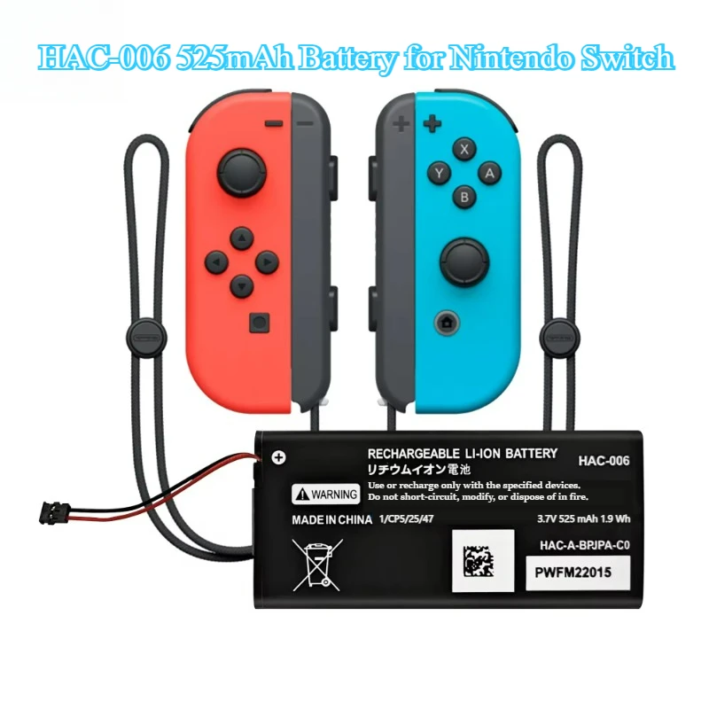 HAC-006 Batería de 525mAh para Nintendo Switch Joycon HAC 006 HAC-015 HAC-016 HAC-A-JCL-C0 HAC-A-JCR-C0 Switch NS Joy-Con Controller