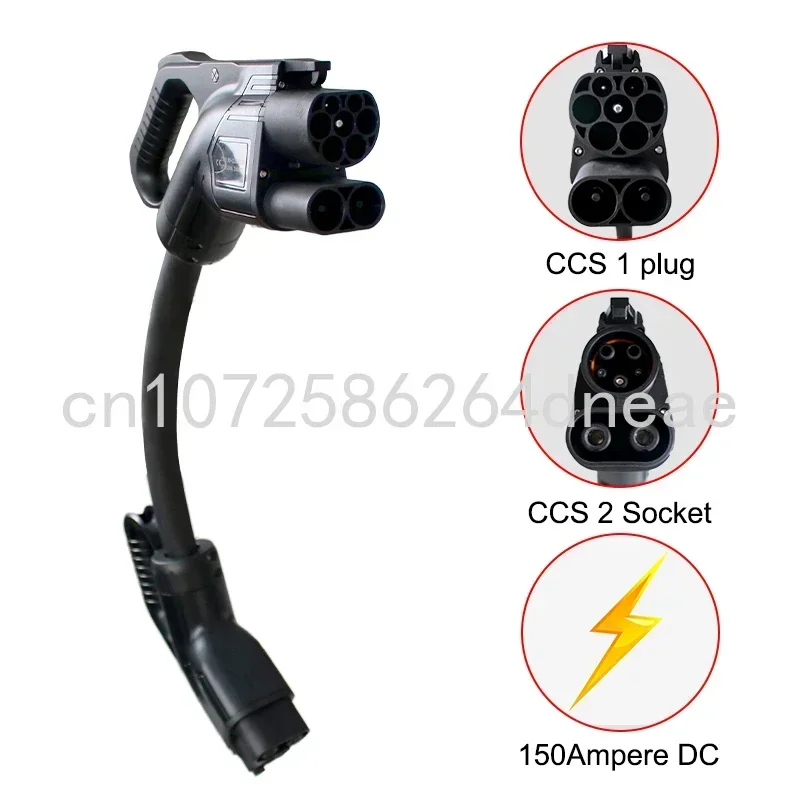 CCS2 do CCS1 EV PHEV kabel do ładowania szybka ładowarka DC Combo CCS 2 do CCS Combo 1 przejściówka Adapter z kablem 0.5m EVSE 1000V DC 150A