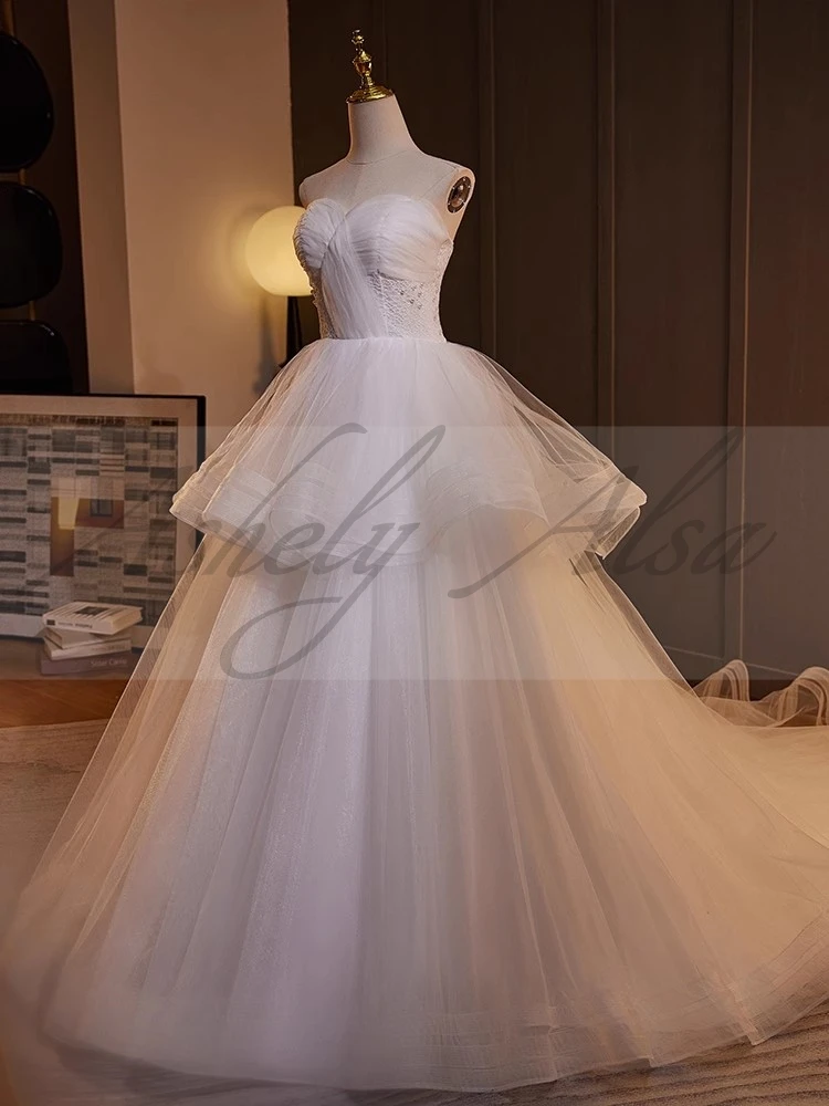 Elegant Custom Made Real Picture Princess Wedding Dresses Sweetheart Lace Up Puffy Skirt Bridal Gown Robe De Soiree Vestido 2025