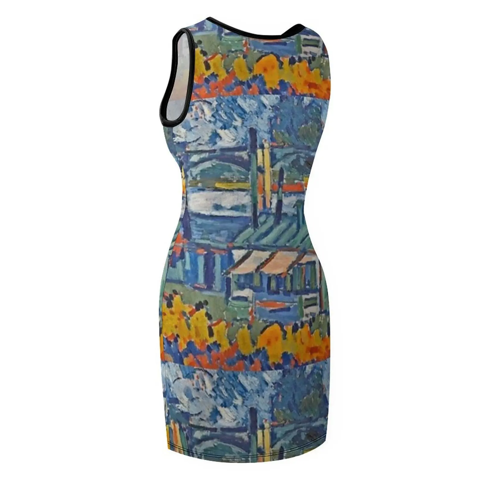 Ponte Chatou, 1906, por Maurice de Vlamnick (estetivado pela marca d'águaNZ Press) Versão esteticida. Vestido fofo de verão sem mangas