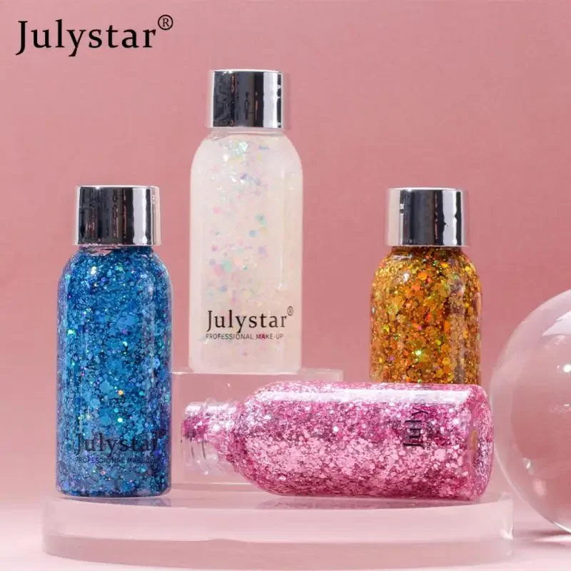 Heallor Julystar Face Glitter Gel Mermaid Sequin Chunky Glitter Bar Makeup Lip Hair Eyeshadow Body Glitter Gel For Party Festiva