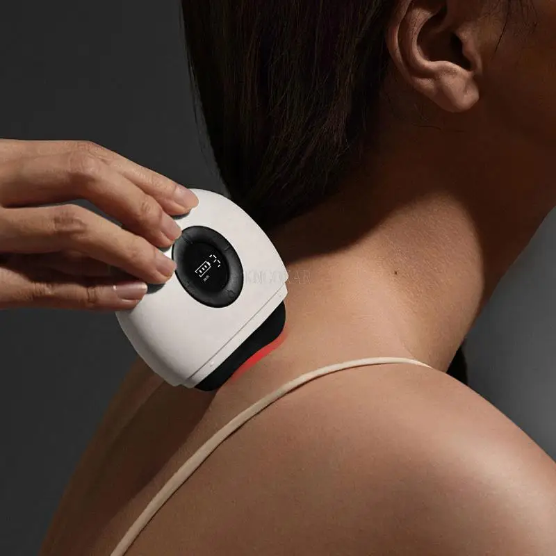 Gua Sha Stone Facial เครื่องมือ 9 ระดับความร้อนและการสั่นสะเทือนไฟฟ้า Guasha เครื่องนวดหน้าสําหรับยกกระชับผิวกําจัดริ้วรอยแบบพกพา