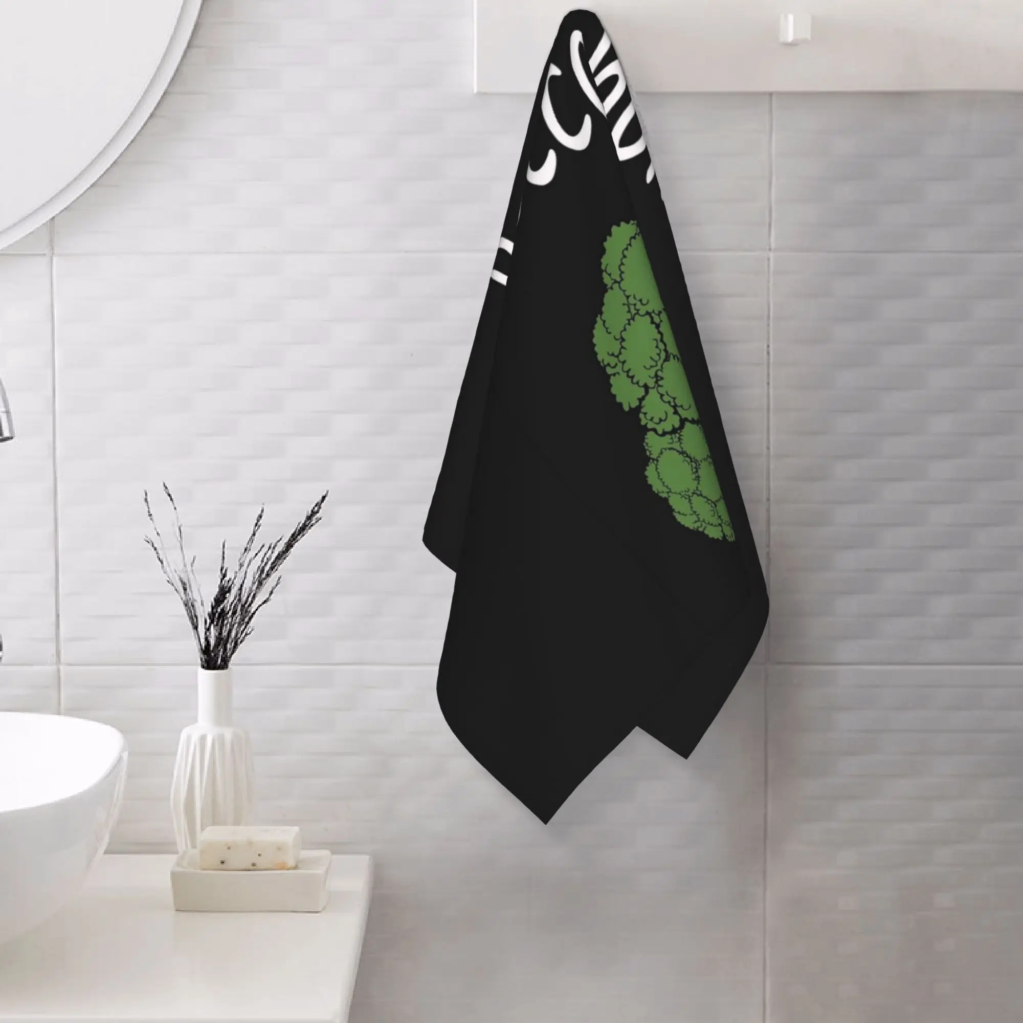 Custom Fresh Raw Broccoli Soft Face Towel Quick Dry Pool Bath Cotton Towels Breathable
