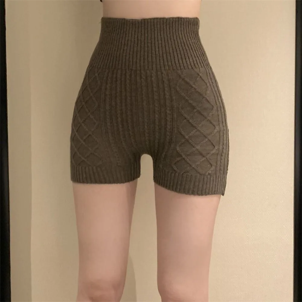 

Elastic Postpartum Knitted Pants Women Tight High Waist Slim Seamless Shorts Underwear Tummy Control Bottom Shorts Postpartum