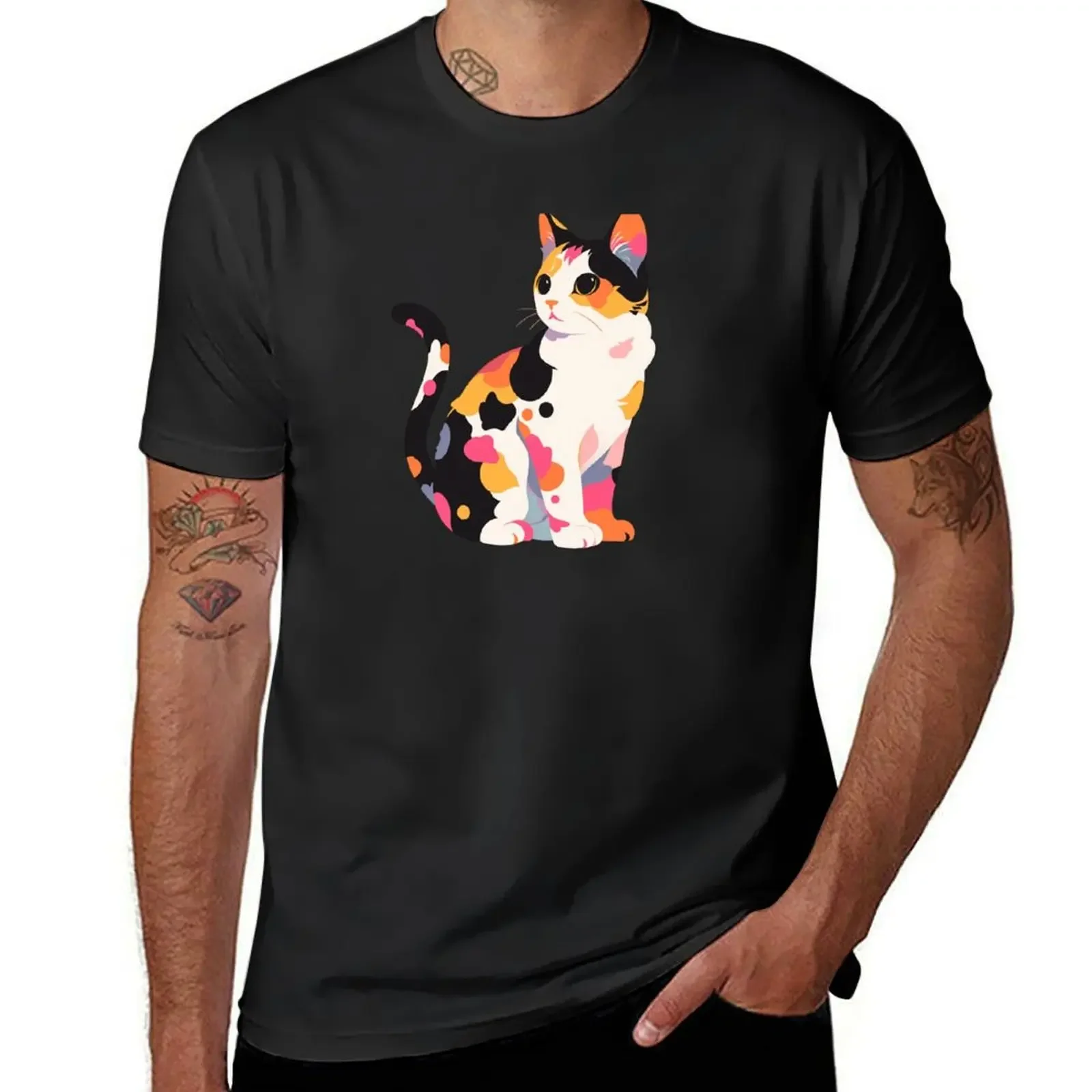 

Calico Portrait, Cute Calico Cat, For Calico Cat Lovers T-Shirt hippie clothes custom t-shirts plain black t shirts men