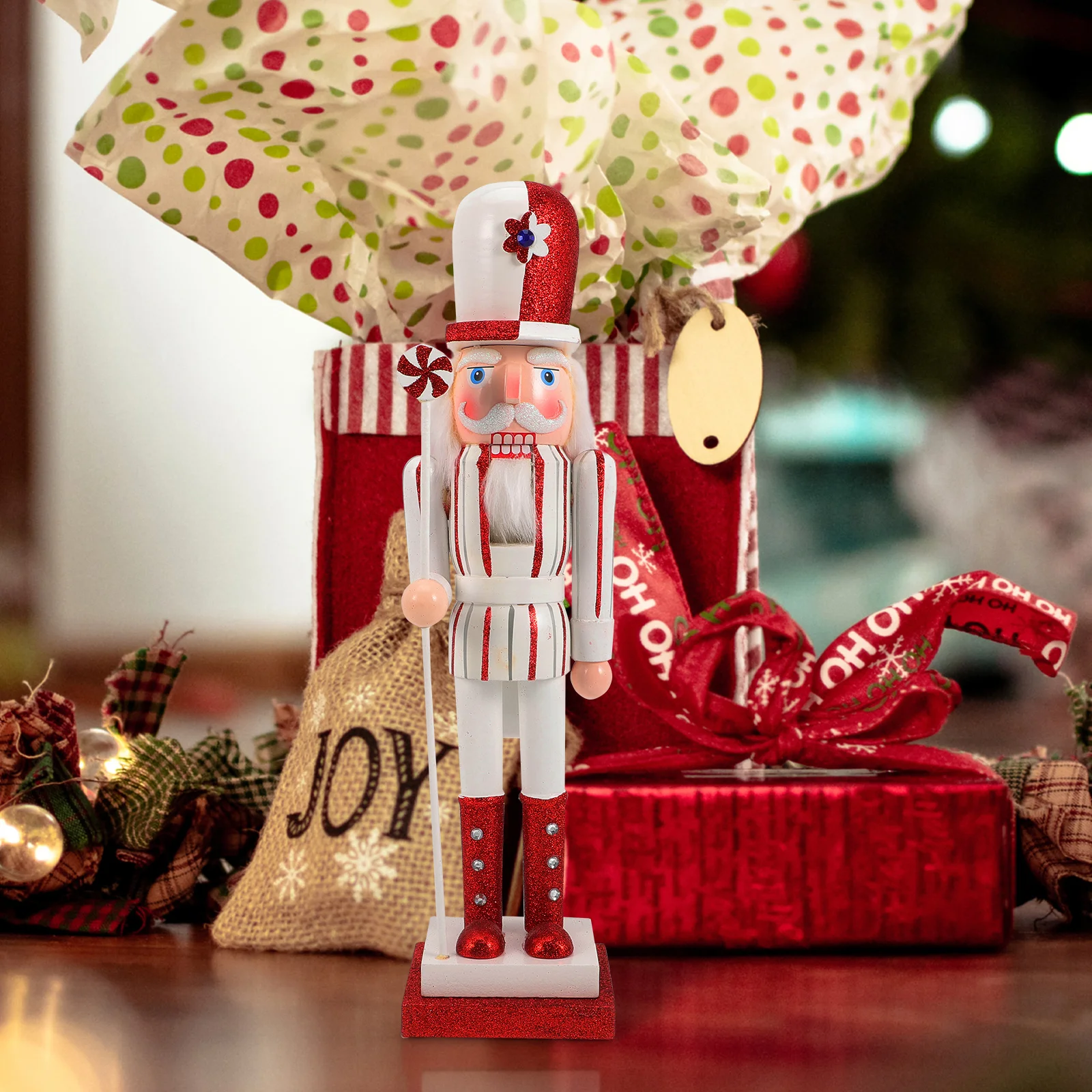 

Xmas Nutcracker Figure Wooden Craft Desktop Decoration Exquisite Walnut Soldier Style Antislid Bottom Home Hotel Room Adornment