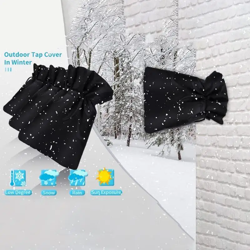 Faucet Covers For Winter 2 Pack Winter Pipe Protector Reusable Insulated Spigot Cover Waterproof Hose Bib Covers For Winter Free