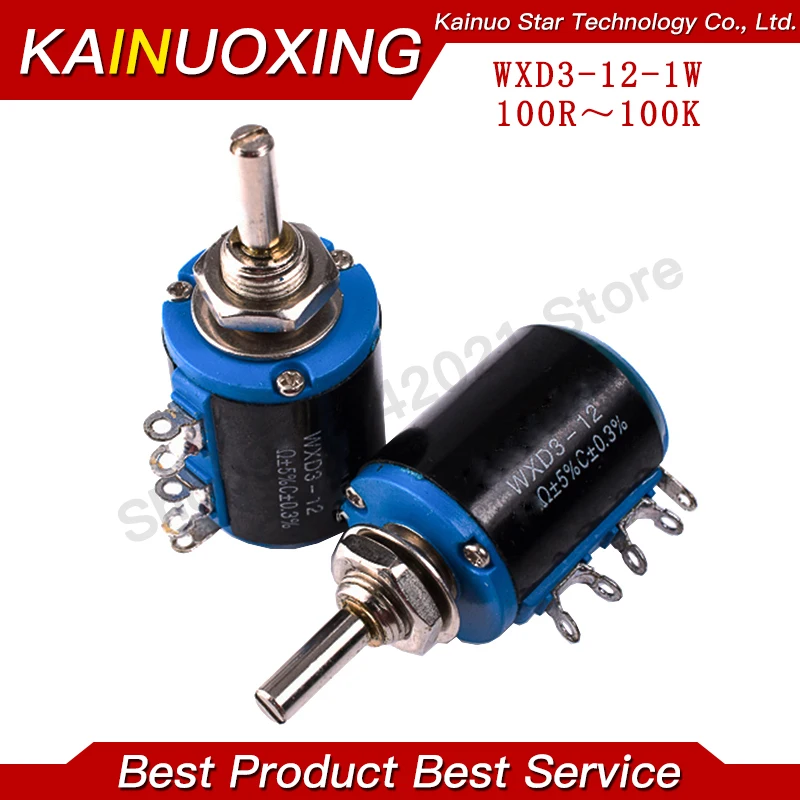 1 Stück WXD3-12-1W Potentiometer mit Mutter WXD3-12 1W 100 220 470 1K 2K2 3K3 4K7 10K 22K 33K 47K Ohm 100R 220R 470R 2,2K 3,3K 4,7K