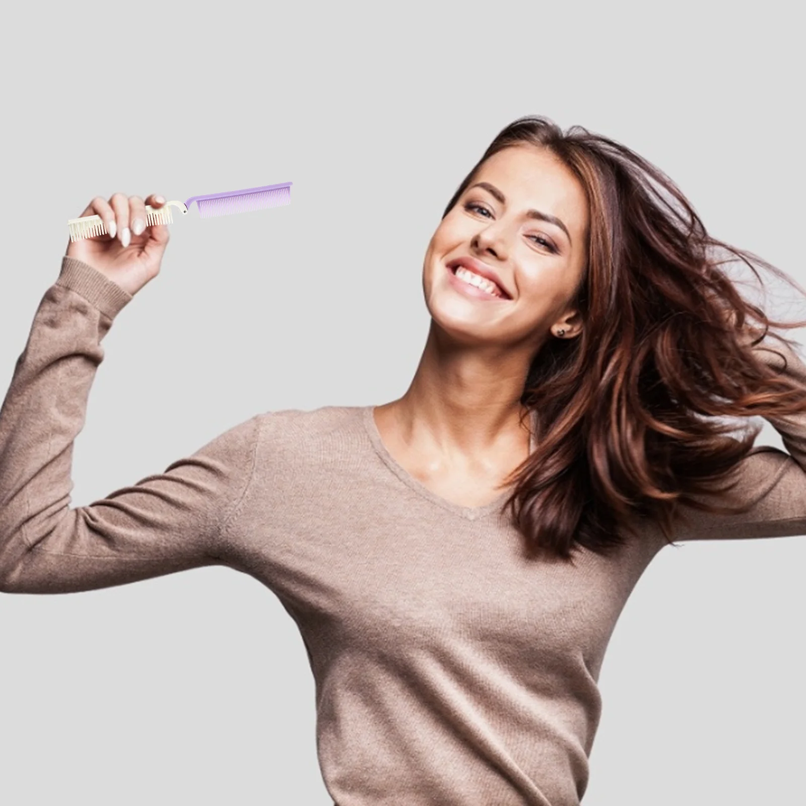 

2 шт., мини-складная расческа для волос, антистатическая расческа с зубцами, портативная для путешествий, салона, парикмахера, выпрямление волос, укладка