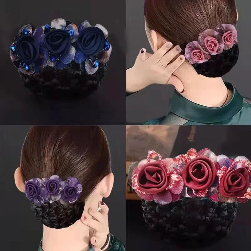 Pince à cheveux professionnelle pour femme, barrettes haut de gamme, coiffure de poche, filet à fleurs, hôtel, banque, pince supérieure, accessoires pour cheveux, mère