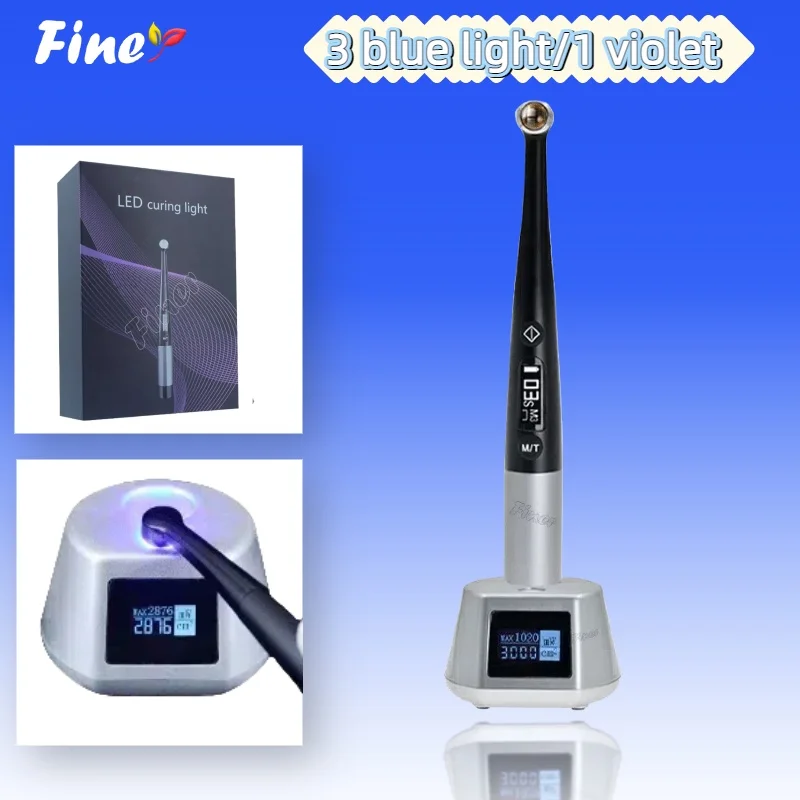 

Finer Dental Curing Lamp 1 Sec 7 Modes Dental Photocuring Lamp 3100mW/cm² Blue Violet Curing Light Photopolymerizer Dentistry