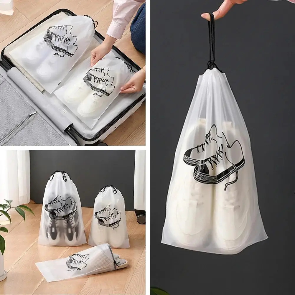 5pcs Shoes Storage Bags Drawstring Dust Bags Pouch Dustproof Cover Shoes Bags For Travel Shoes Drawstring Bag