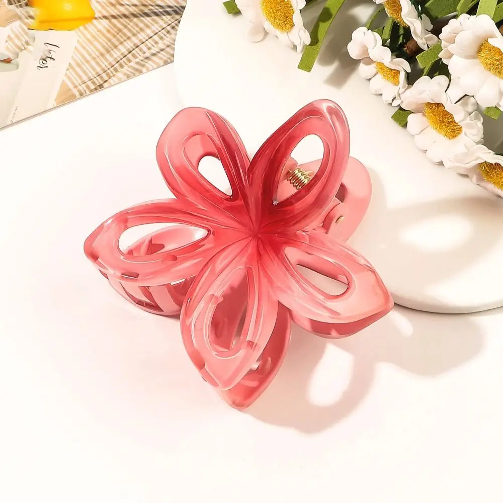 Shark Clip Hair Claw Hair Accessories plastic Bohemian Styling Barrettes Plumeria Flower Shape Hair Clip Women