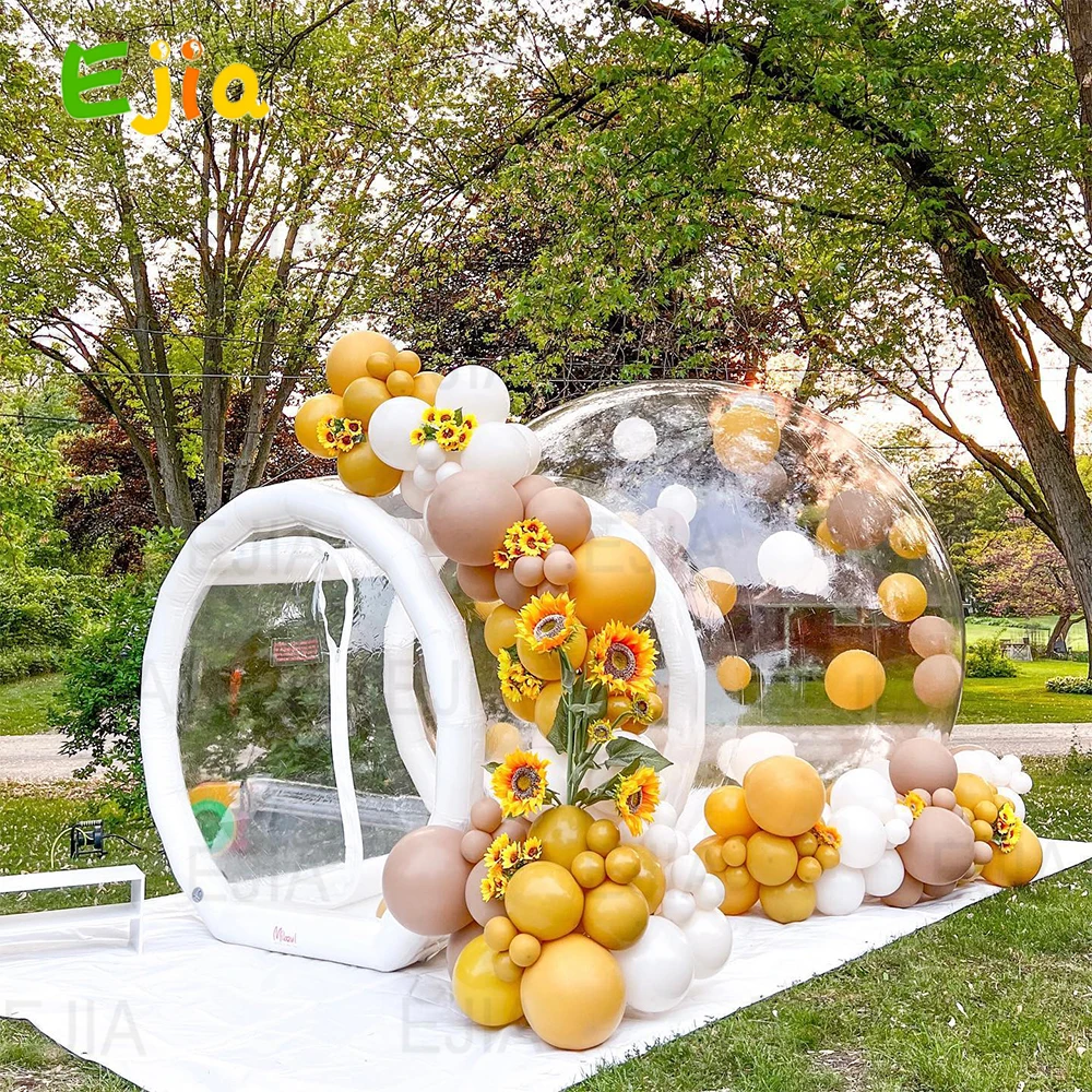 Maison à bulles gonflable avec tente à bulles, maison bretonne transparente pour enfants, fête extérieure intérieure, 8,2