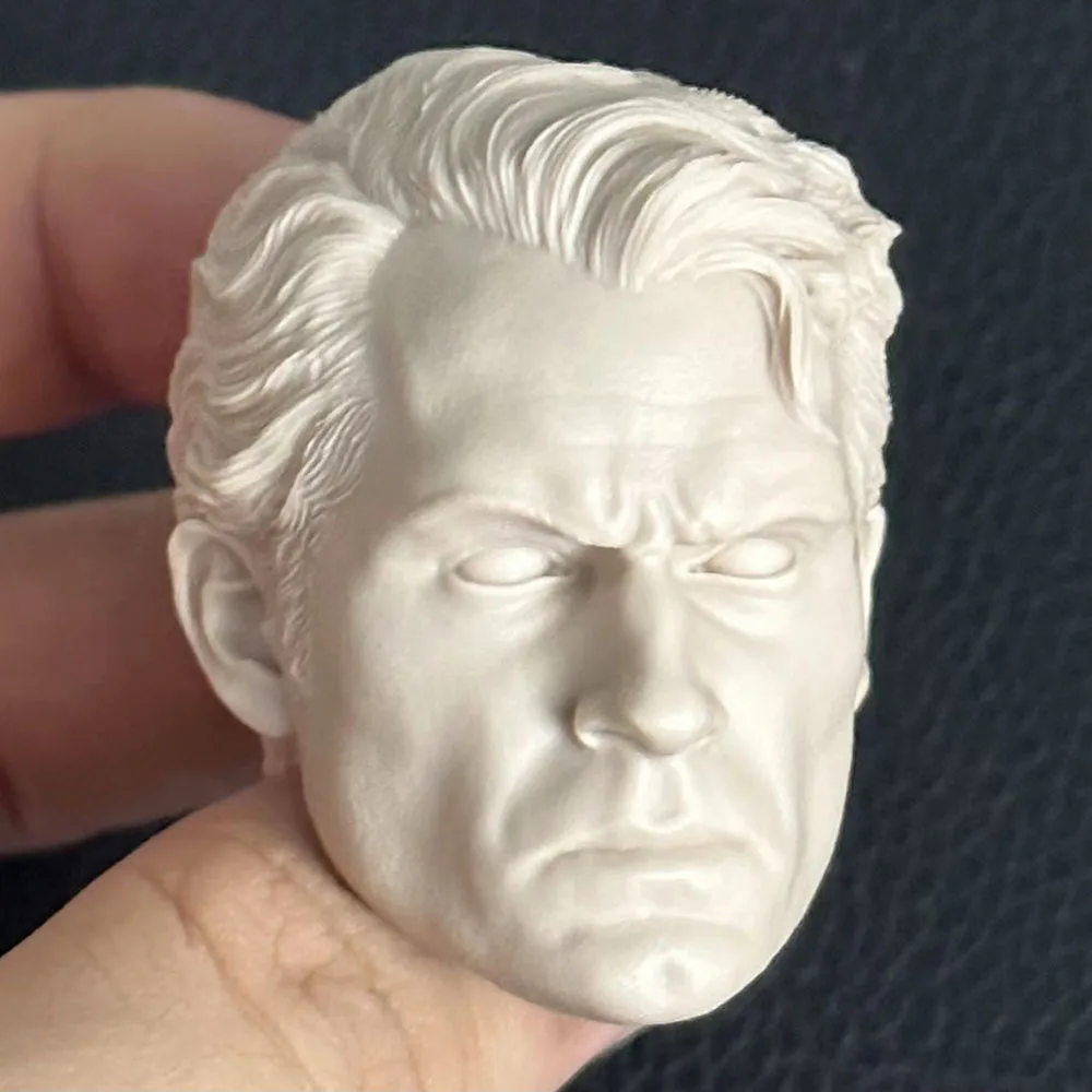 Unpainted Head Carving 1/6 Scale Superman Henry Cavill White Head Sculpture Model for 12in Action Figure DIY