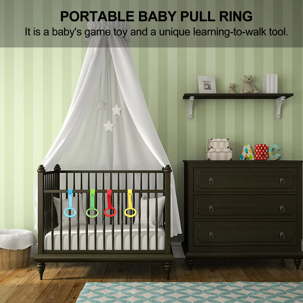

8pcs Baby Standing Pull Ring Infant Learning Hand Ergonomic Design For Crib Nursery Cot Toddler Portable Pull Up Aid