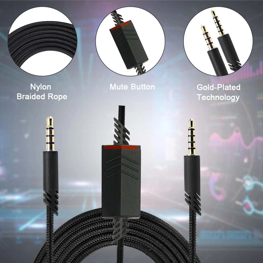 Replacement Earphone Cable for Astro A40 Headset,Audio Cable for Astro A10/A40 Gaming Headset Headphone Cable 2m Braided Cable