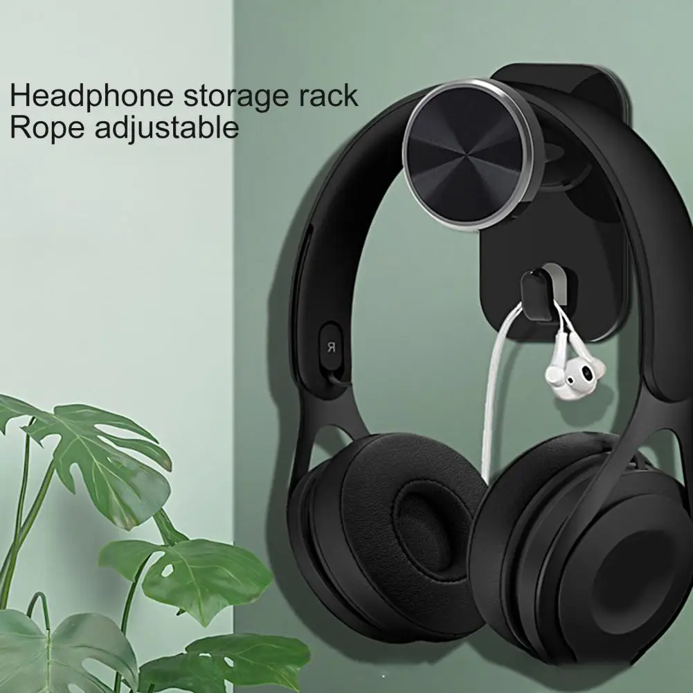 Headset Hanger  Durable Punch-free Wear-resistant  Wall Mounted Earphone Display Stand for Living Room