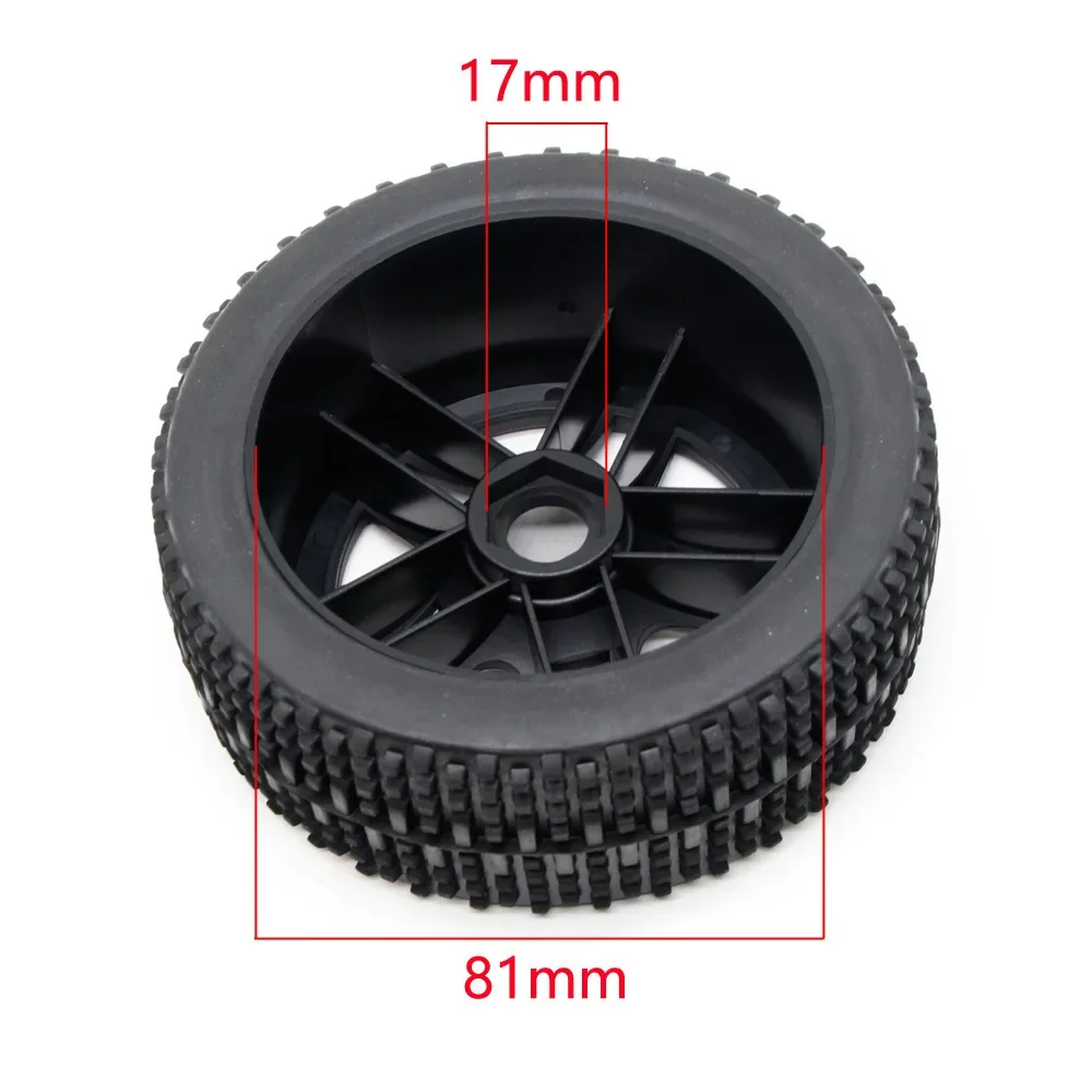 4PCS 1:8 Off-Road Tire Soft Tire Snow Cross-country Racing Flat Running Grip Strong Tire for HG FS