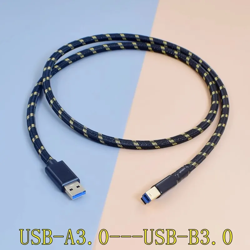 HIFI Silver-plated OCC USB 3.0 Type C To USB B Cable Square Port For Computer PC Hard drive Sound Card Decoder Audio Cable