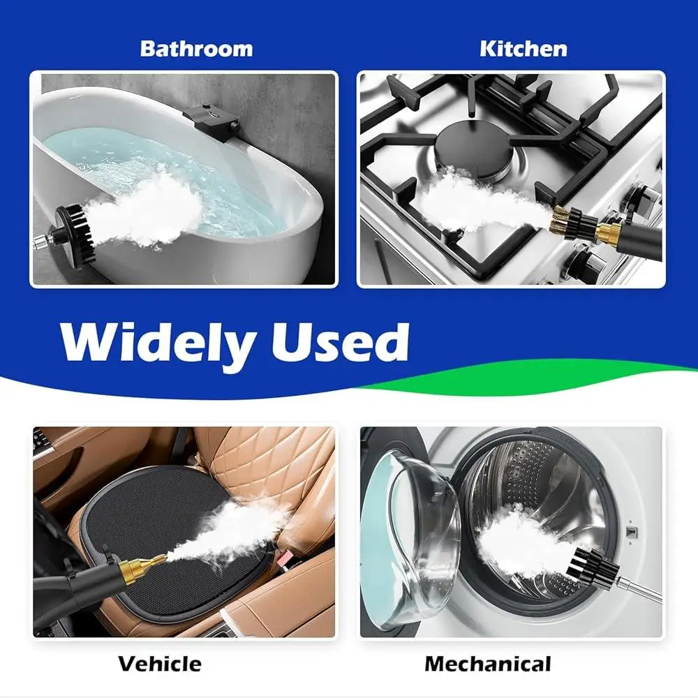 Handheld Steam Cleaner 2500W High Pressure Multi Surface Portable Steamer with Steam Hose and Brush Heads Deep Cleaning