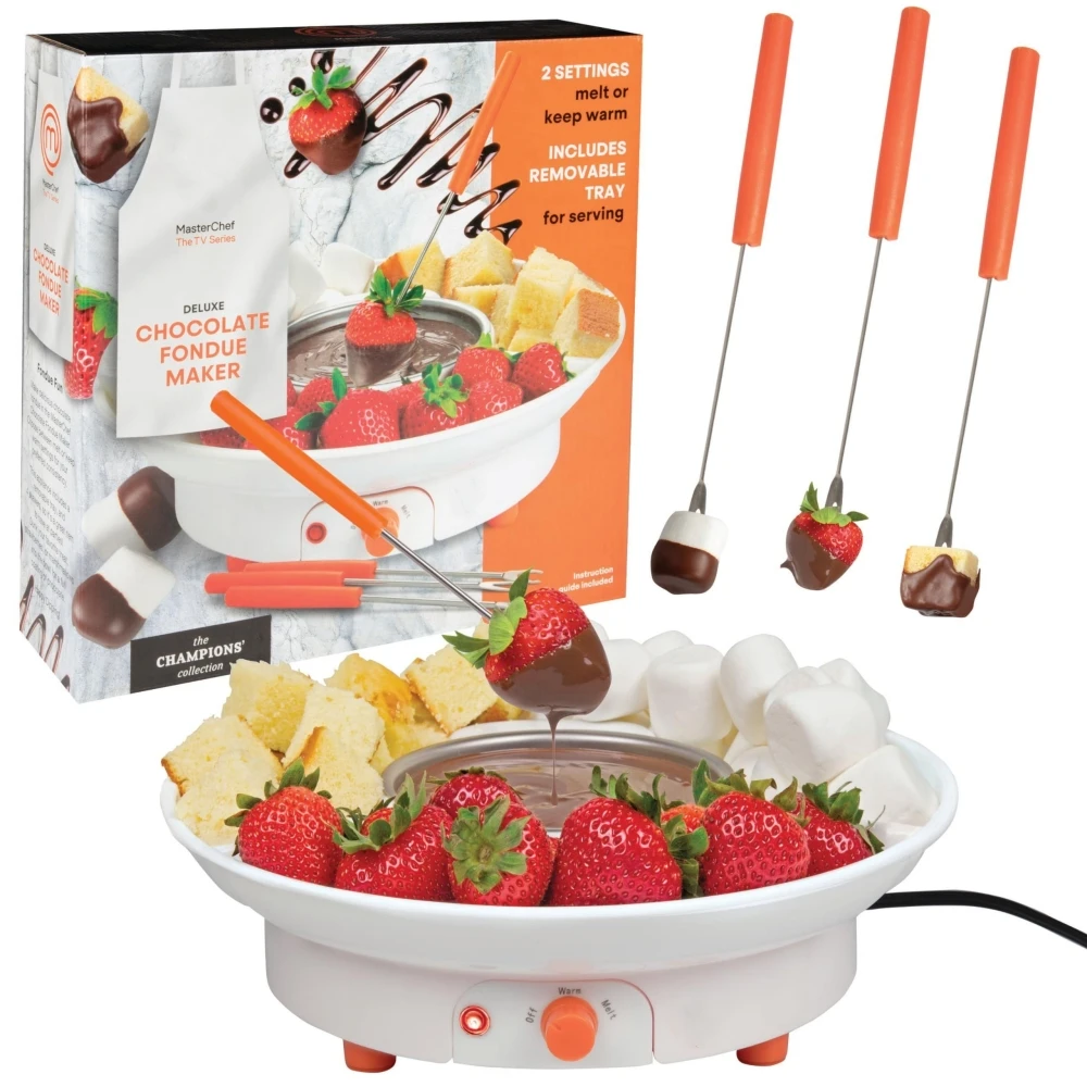 

Chocolate Hot Pot Maker Electric Dessert Fountain Fondue Pot Set With 4 Forks,Warming Caramel, Cheese, Sauce Melting Pot