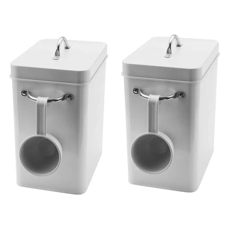 A98E-2X 3L Beautiful Powder Laundry Powder Boxes Storage With Scoop White